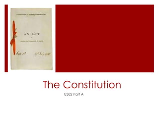 The Constitution
U302 Part A
 