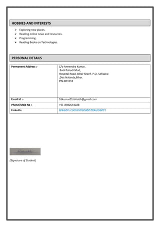 CV COMPUTER SCIENCE FRESHER | PDF