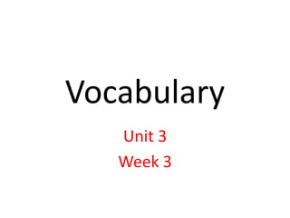 Vocabulary
Unit 3
Week 3
 