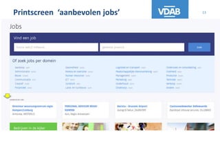 Printscreen ‘aanbevolen jobs’ 13
 
