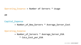 ©2015 AKAMAI | FASTER FORWARDTM
Operating_Exepnse =  Number  of  Servers  *  Usage
OR
Capital_Expense
=  Number_of_New_Ser...