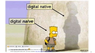 22
Döbeli Honegger, Beat (2007): Mit digital natives kollaborativ zusammenarbeiten. Vortrag an der
SATW-Tagung Münchwiler 2007. [On-line]. Available: http://wiki.doebe.li/Beat/DigitalNaives,28.4.2015.
 