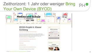 Zeithorizont: 1 Jahr oder weniger Bring
Your Own Device (BYOD)
28
URL unter: http://medienundschule.ch/byod-projekt-6-klasse-eichberg/ (30.4.2015).
 