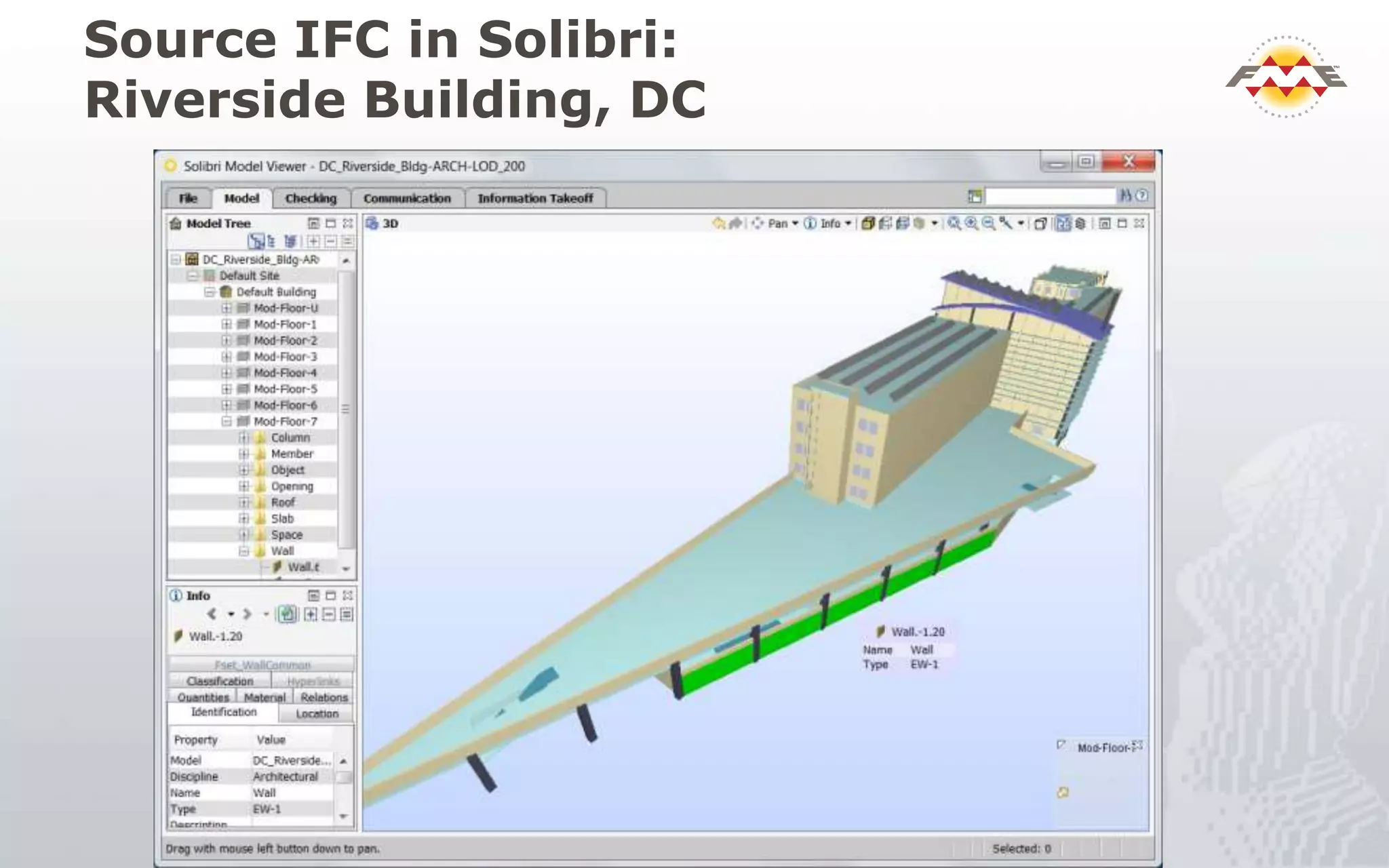 Source IFC in Solibri:
Riverside Building, DC
 