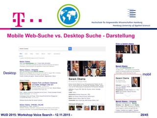 World Usability Day Hamburg 2015: Workshop Voice Search