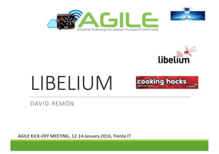 LIBELIUM
DAVID	REMÓN
AGILE	KICK-OFF	MEETING,	12-14	January	2016,	Trento	IT
 