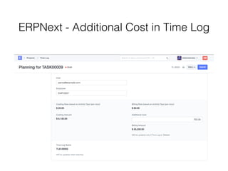 ERPNext - Additional Cost in Time Log
 