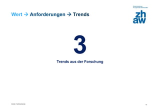 Zürcher Fachhochschule
14
Wert  Anforderungen  Trends
3Trends aus der Forschung
 