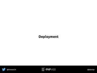Deployment
@OrestesCA @phpvigo
 