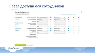 Права доступа для сотрудников
 