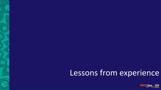 Lessons from experience
 