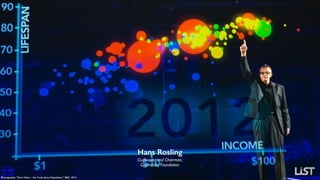 Photography: "Don’t Panic – the Truth about Population,” BBC, 2013.
Hans Rosling
Co-founder and Chairman, 
Gapminder Foundation
 