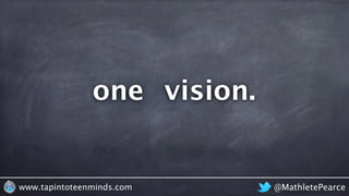 @MathletePearcewww.tapintoteenminds.com
one vision.
 