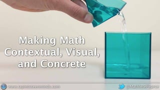 Making Math
Contextual, Visual,
and Concrete
@MathletePearcewww.tapintoteenminds.com
 