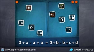 @MathletePearcewww.tapintoteenminds.com
0
0
-a
+a
-b
+b
x
+c
+d
0 x a a = 0 b b c d+ - + + - + +
 