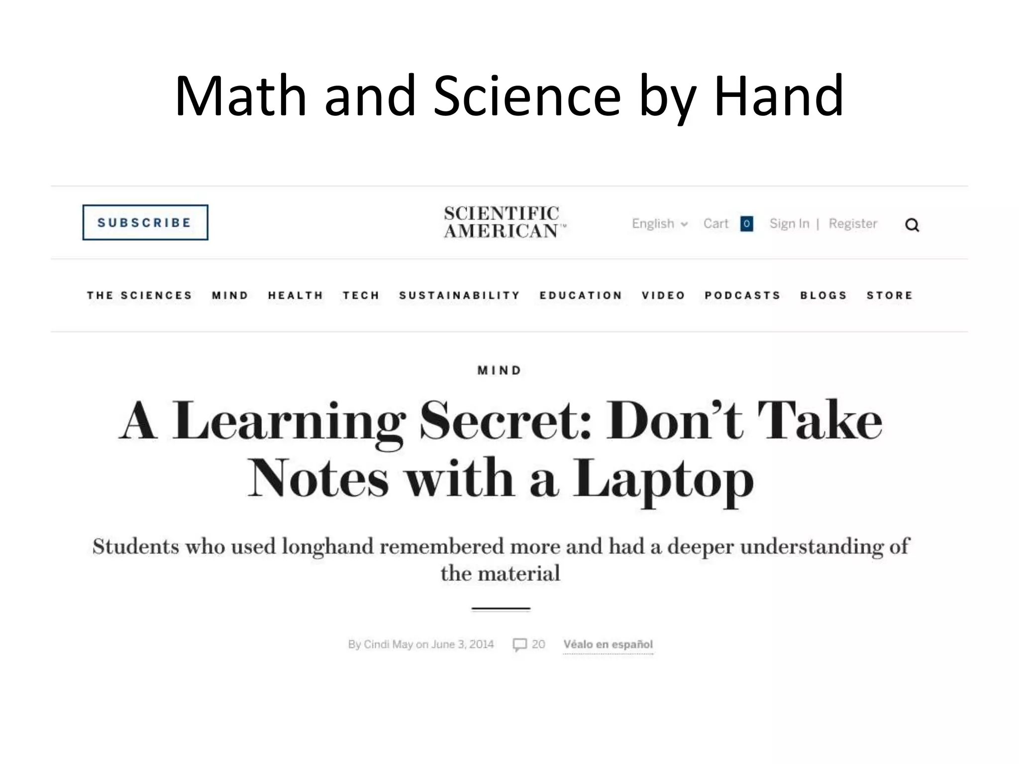 Math and Science by Hand
 