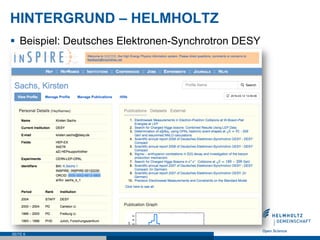 HINTERGRUND – HELMHOLTZ
§  Beispiel: Deutsches Elektronen-Synchrotron DESY
SEITE 6
 