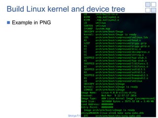Build Linux kernel and device tree
n Example in PNG
Shinya T-Y, NAIST 65
 