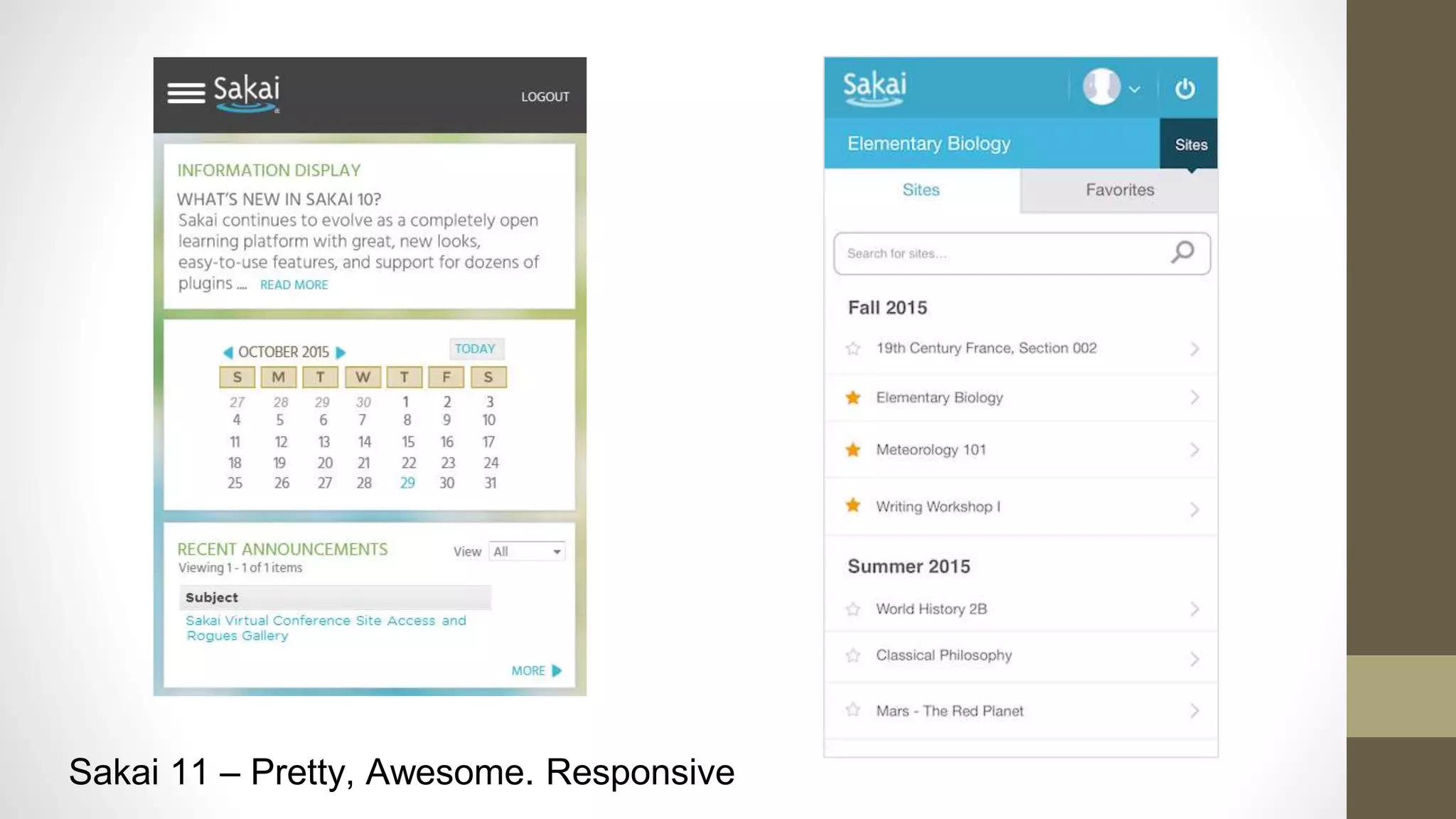 Sakai 11 – Pretty, Awesome. Responsive
 