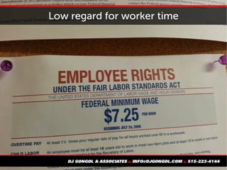 Low regard for worker time
 