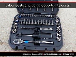 Labor costs (including opportunity costs)
 