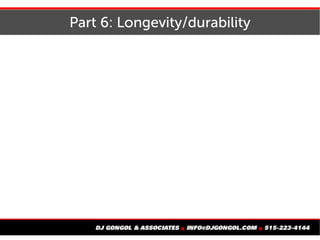 Part 6: Longevity/durability
 