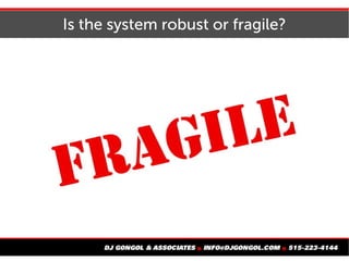 Is the system robust or fragile?
 