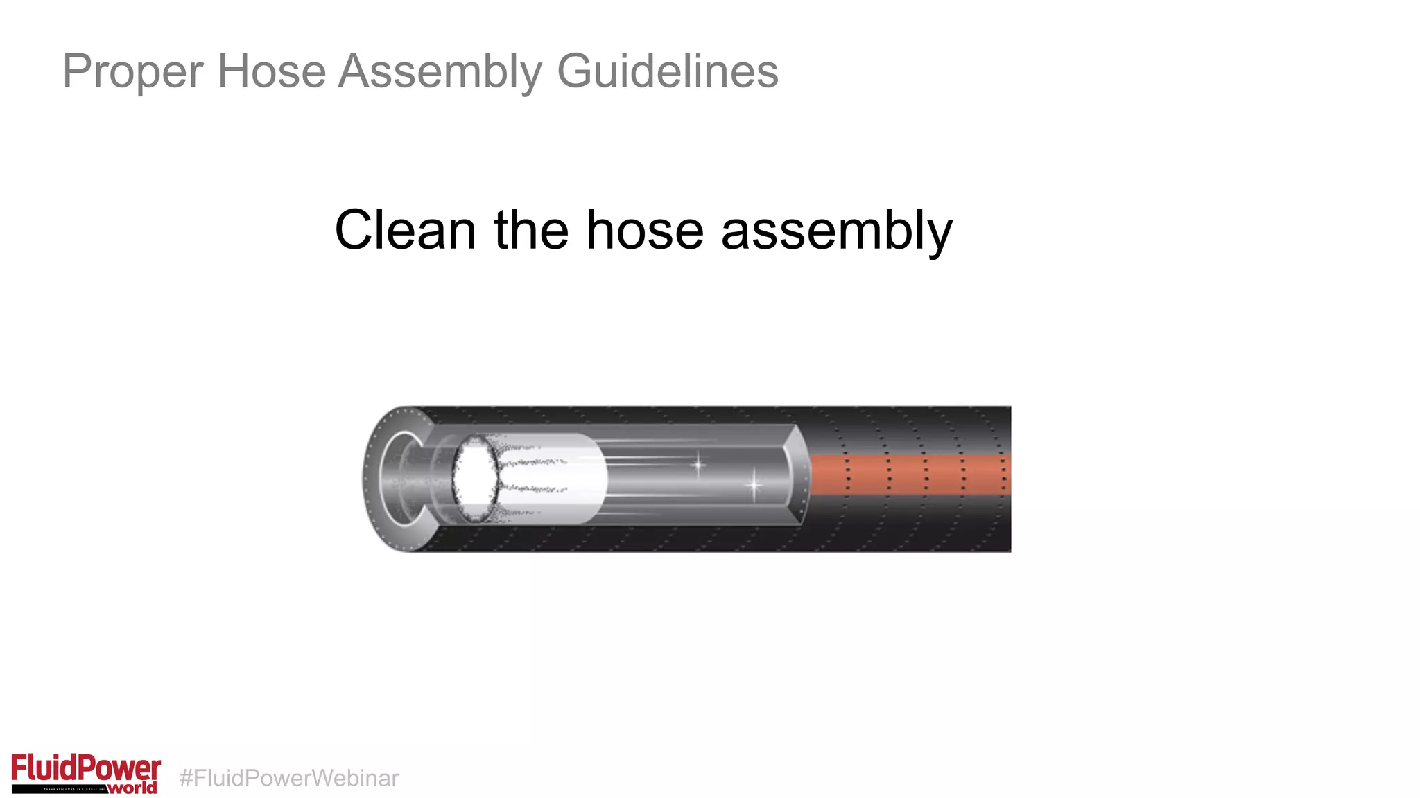 #FluidPowerWebinar
Clean the hose assembly
Proper Hose Assembly Guidelines
 