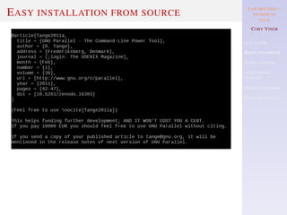 LAB MEETING—
TECHNICAL
TALK
COBY VINER
USE CASES
BASIC EXAMPLES
BASIC SYNTAX
ADDITIONAL
SYNTAX
MORE EXAMPLES
REAL EXAMPLES
EASY INSTALLATION FROM SOURCE
 