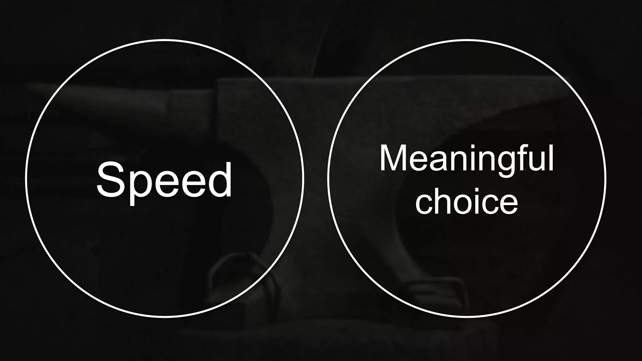 Speed
Meaningful
choice
 