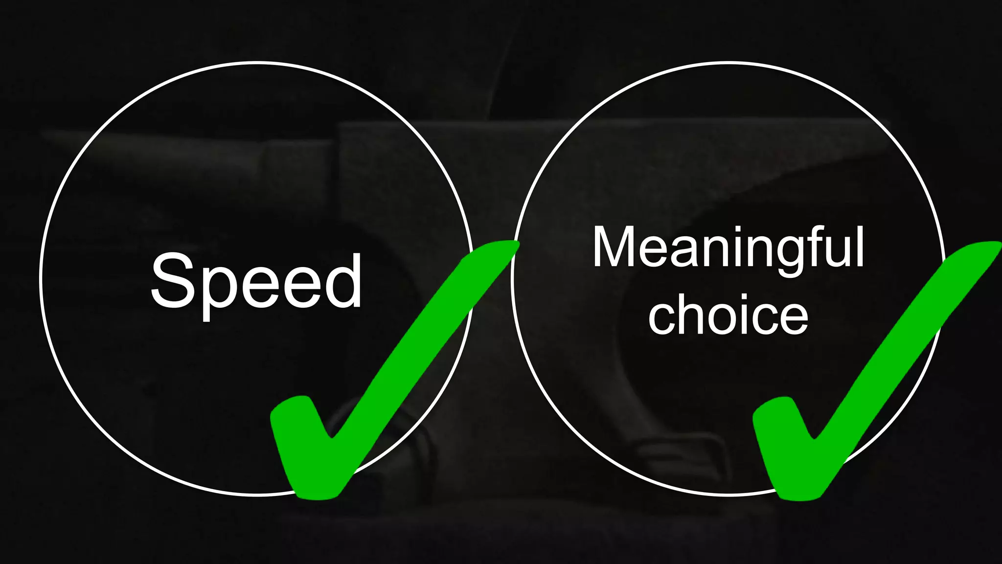 Speed
Meaningful
choice
 
