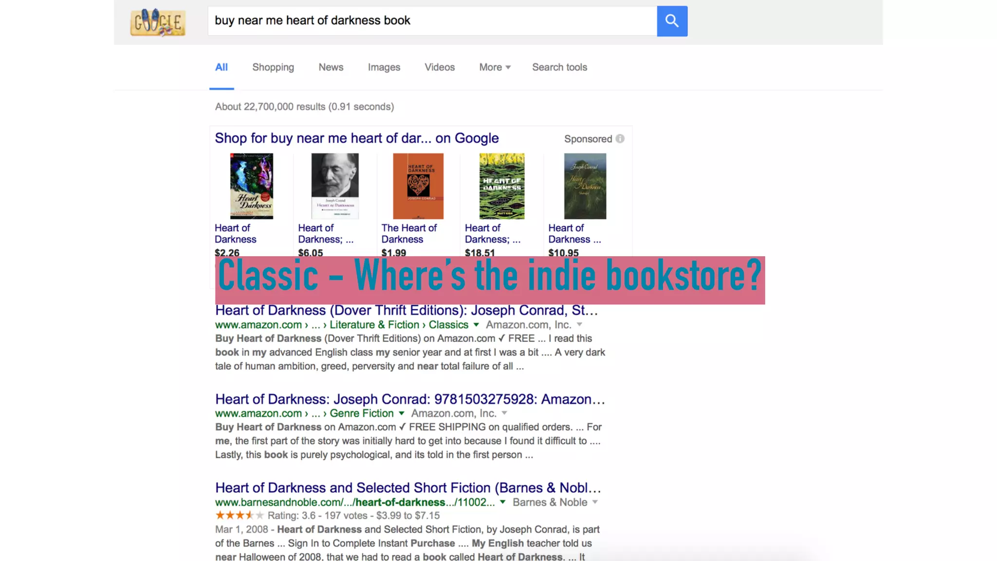 Classic - Where’s the indie bookstore?