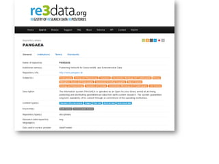 Quality
•  Definition
•  „A research data repository is a subtype of a sustainable
information infrastructure which provid...