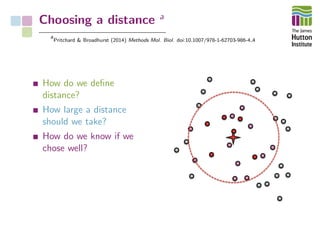 Choosing a distance a
a
Pritchard & Broadhurst (2014) Methods Mol. Biol. doi:10.1007/978-1-62703-986-4 4
How do we deﬁne
d...