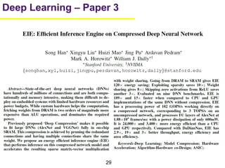 29
Deep Learning – Paper 3
 
