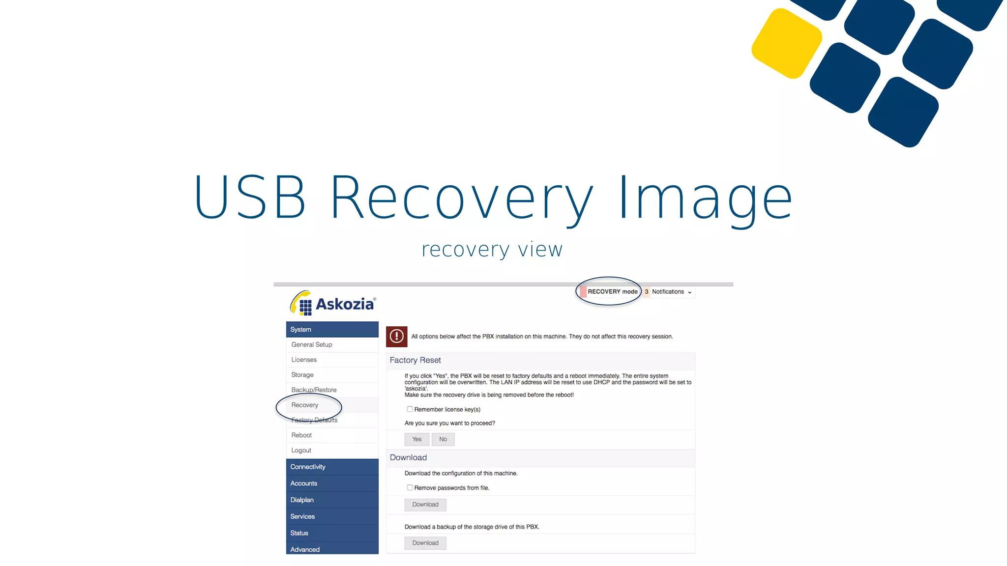 USB Recovery Image
recovery view
 