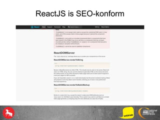 ReactJS is SEO-konform
 