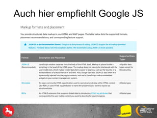 Auch hier empfiehlt Google JS
 