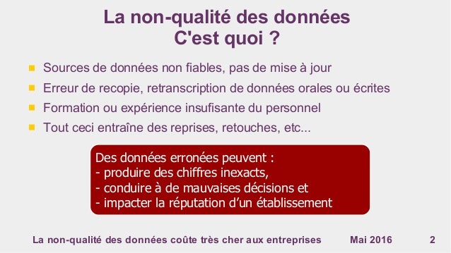 La nonqualité des données coûte très cher aux entreprises