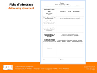 Directeurs	de	recherche	:		
Teresa	GARCIA-RIVERA	–	Wendel	RAY	–	Grégoire	VITRY	–	Yves	WINKIN	
Supervision	of	
CTS	Arezzo		
Fiche	d’adressage	
Addressing	document	
	
	
	
	
	
 