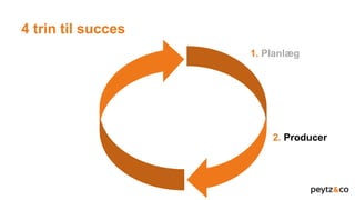 4 trin til succes
1. Planlæg
2. Producer
 