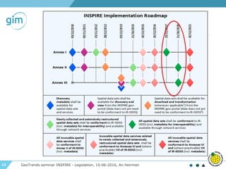 13 GeoTrends seminar INSPIRE - Legislation, 15-06-2016, An Heirman
 
