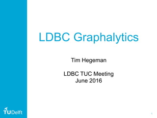 1
LDBC Graphalytics
Tim Hegeman
LDBC TUC Meeting
June 2016
 