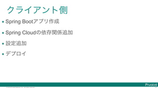 © 2016 Pivotal Software, Inc. All rights reserved.
• Spring Boot
• Spring Cloud
•
•
 