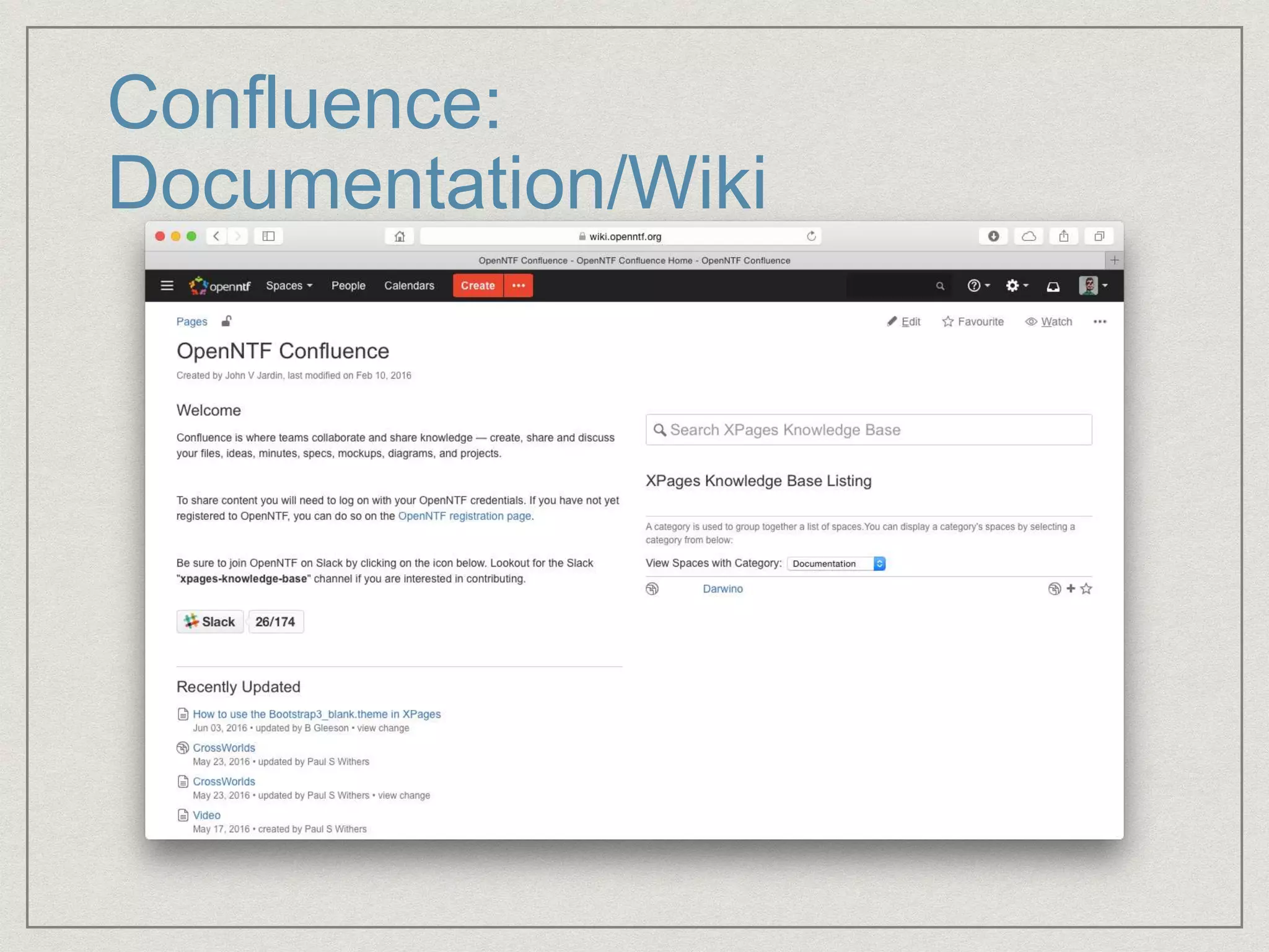 Confluence:
Documentation/Wiki