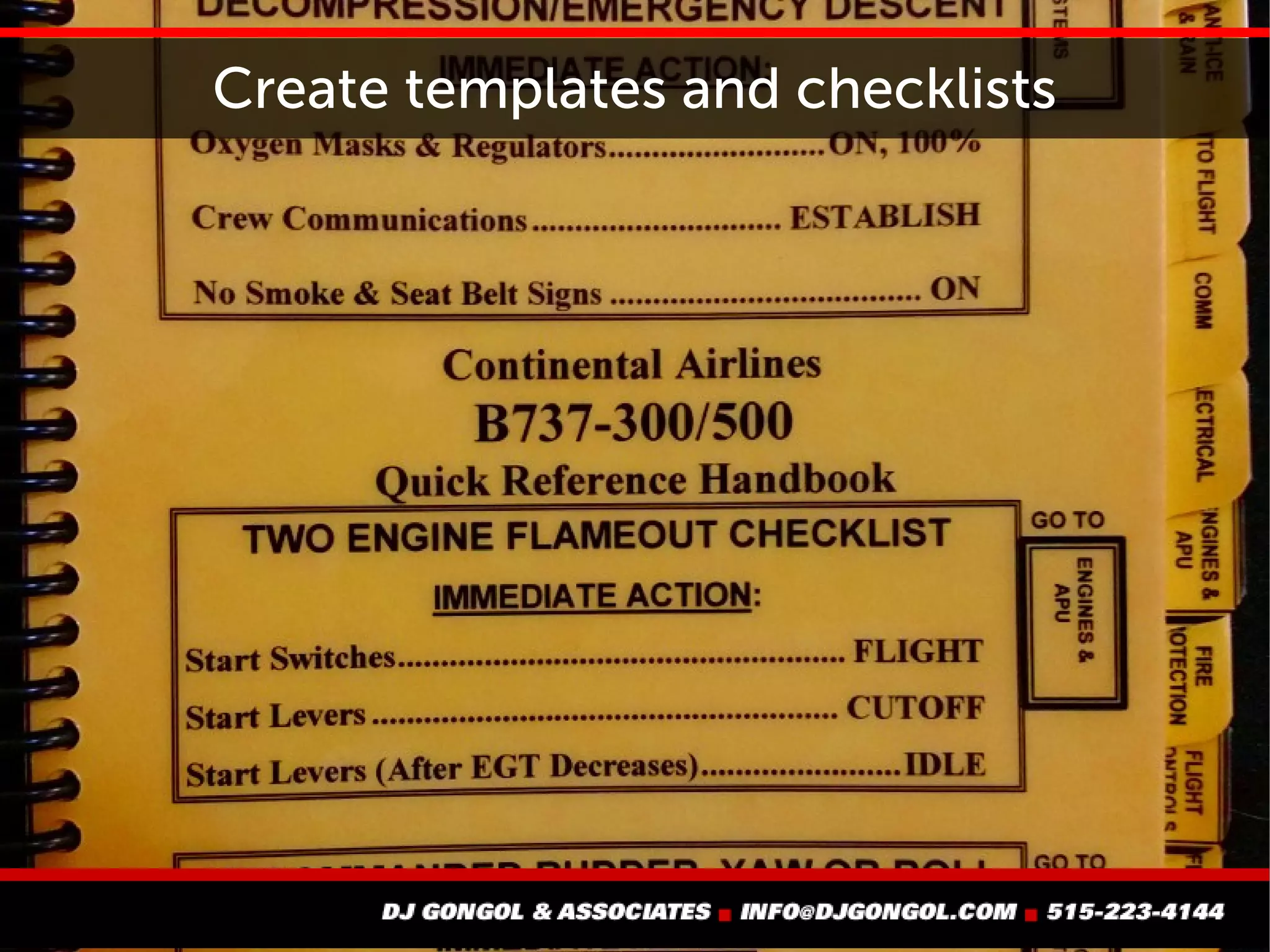 Create templates and checklists
 