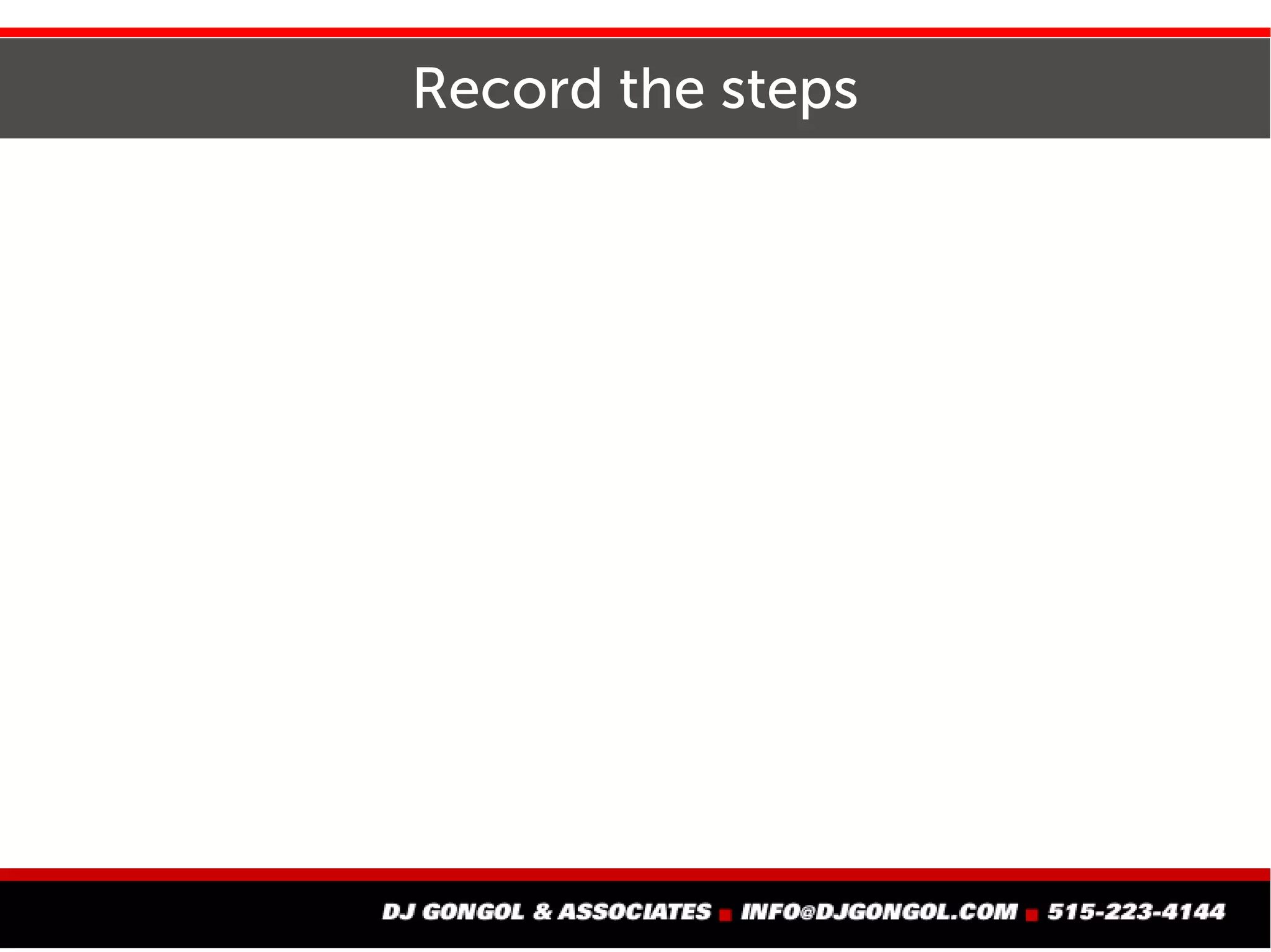 Procedures should be living documents
 