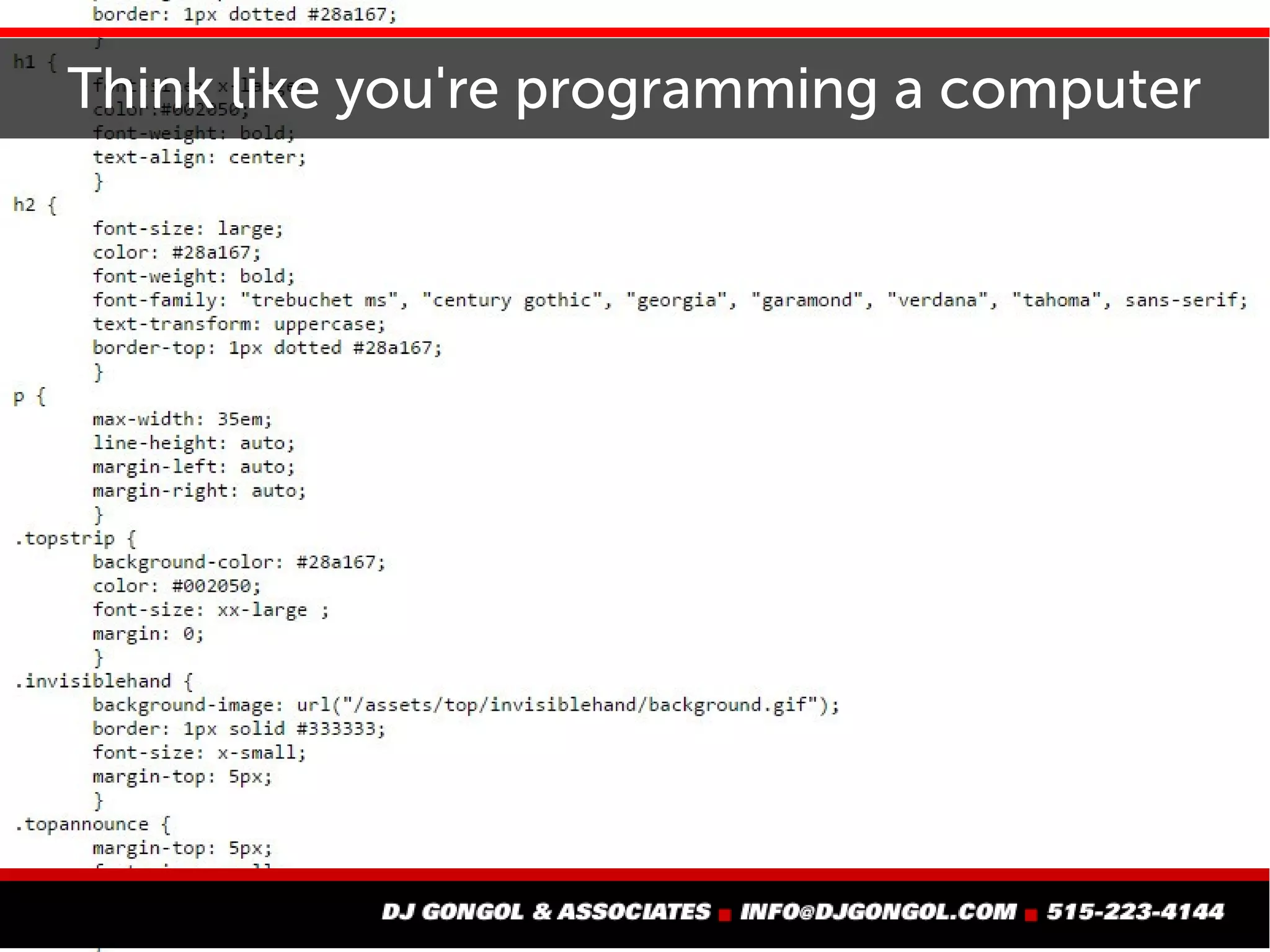 It shouldn't be intimidating
 
