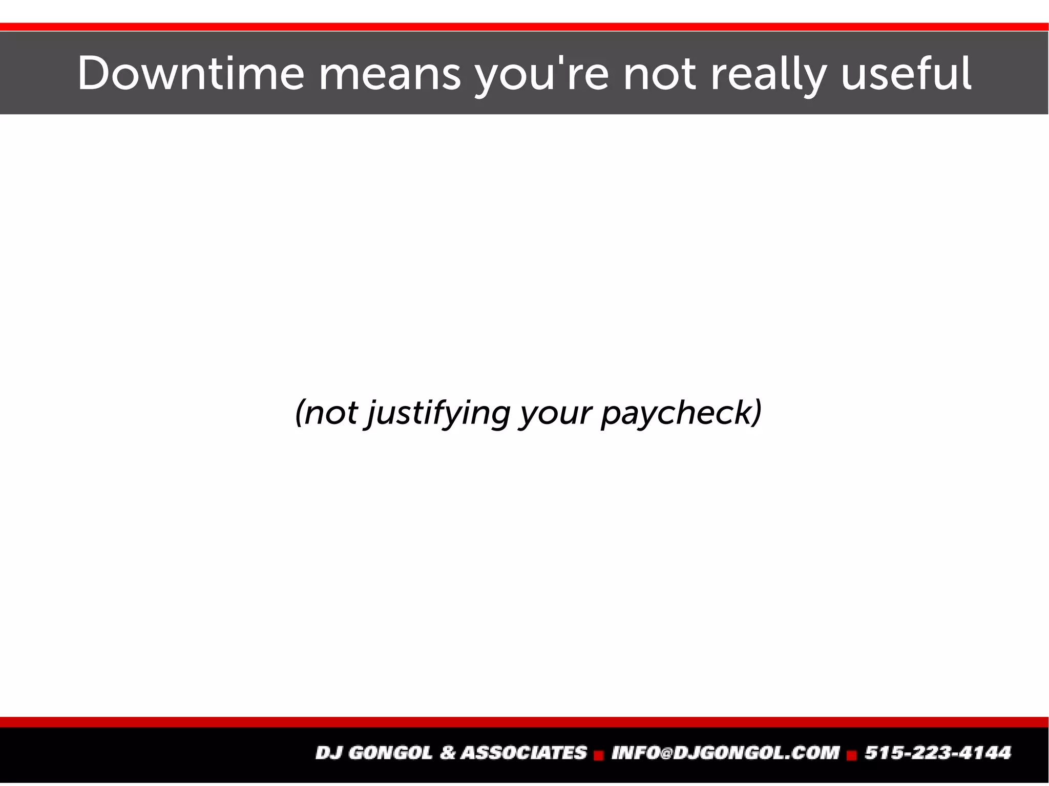Create an equalization basin for your work
 