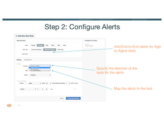 16
Step 2: Configure Alerts
Add End-to-End alerts for Agent-
to-Agent tests
Specify the direction of the
tests for the alerts
Map the alerts to the test
 